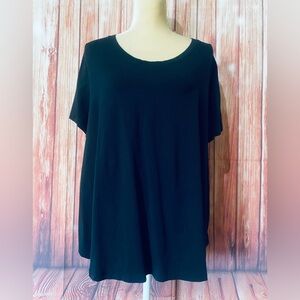 Women's 1X Blouse T-Shirt Ava Viv Short Sleeves U Neck Cotton Modal Spandex Soft